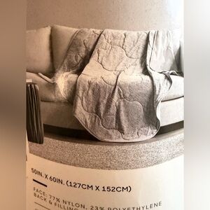 Sharper Image Gray Down Alternative Throw